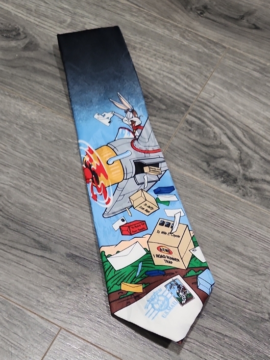 Vintage Other - ACME  Vintage 19971 Road Runner Themed Blue Graphic Tie